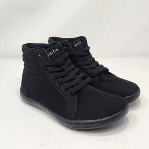 Whitin High Top Barefoot Black Canvas Sneakers Big Kid Size 36 US 3 Wide Toe Box